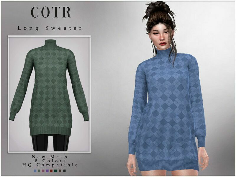 Long Sweater D-218 By Chordoftherings 1 Long Sweater D-218 By Chordoftherings Sims 4 CC