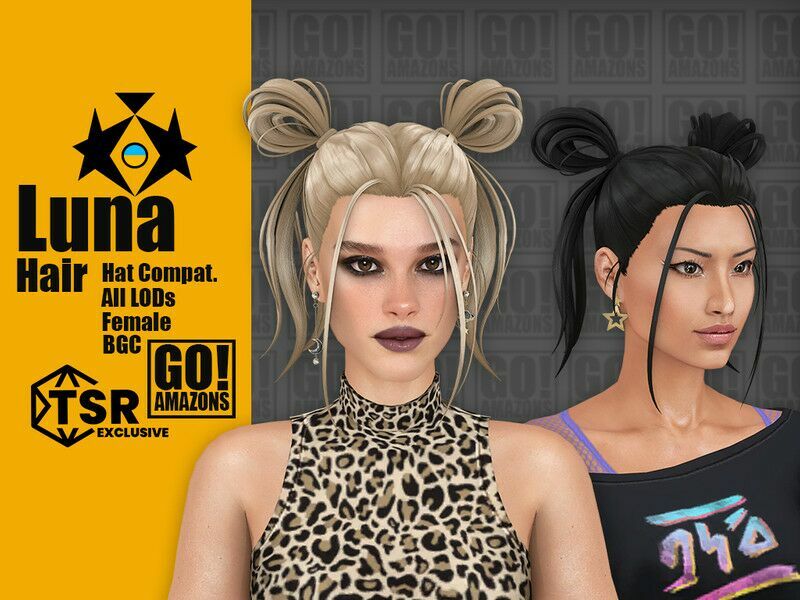 Luna Hair 1 Luna Hair Sims 4 CC