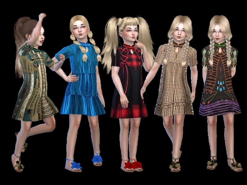 Lunar Dress Child Recolor By Trudieopp 1 Lunar Dress Child Recolor By Trudieopp Sims 4 CC