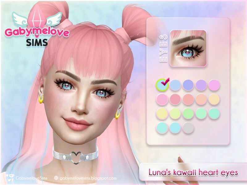 Luna’S Kawaii Heart Eyes 1 Luna’S Kawaii Heart Eyes Sims 4 CC