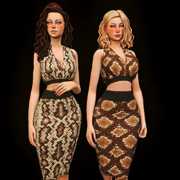 Madie SET V-Top With Tight Skirt 1 Madie SET V-Top With Tight Skirt Sims 4 CC