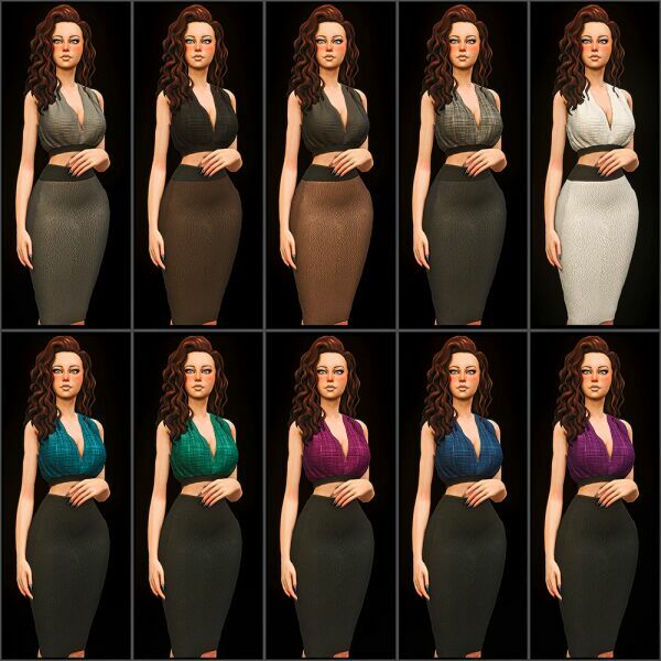 Madie SET V-Top With Tight Skirt 4 sims 4 cc madie set v top with tight skirt 3