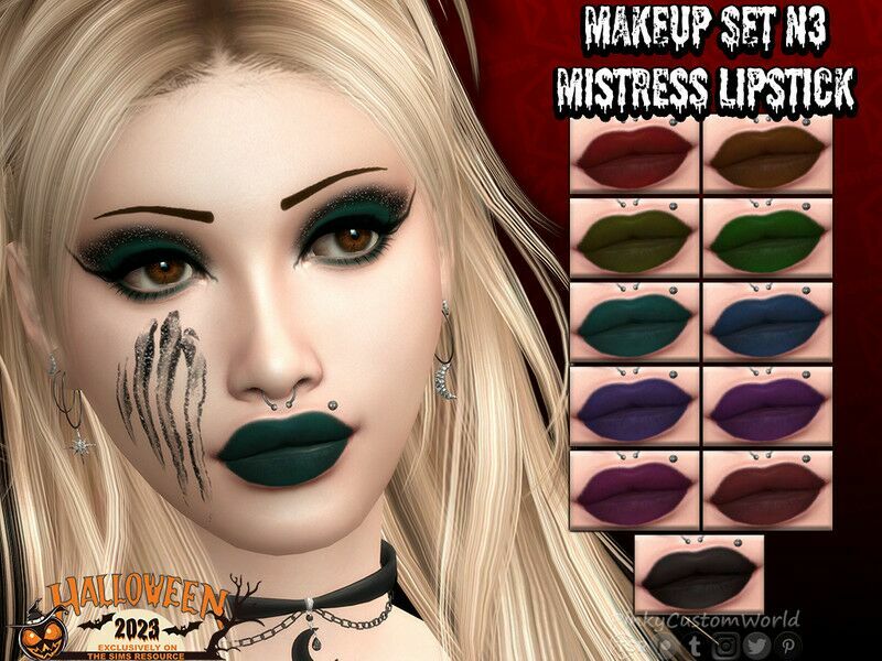 Makeup SET N3 – Mistress Lipstick By Pinkycustomworld 1 Makeup SET N3 – Mistress Lipstick By Pinkycustomworld Sims 4 CC