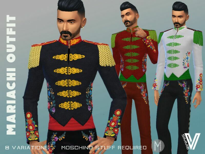 Mariachi Outfit By Simmiev 1 Mariachi Outfit By Simmiev Sims 4 CC