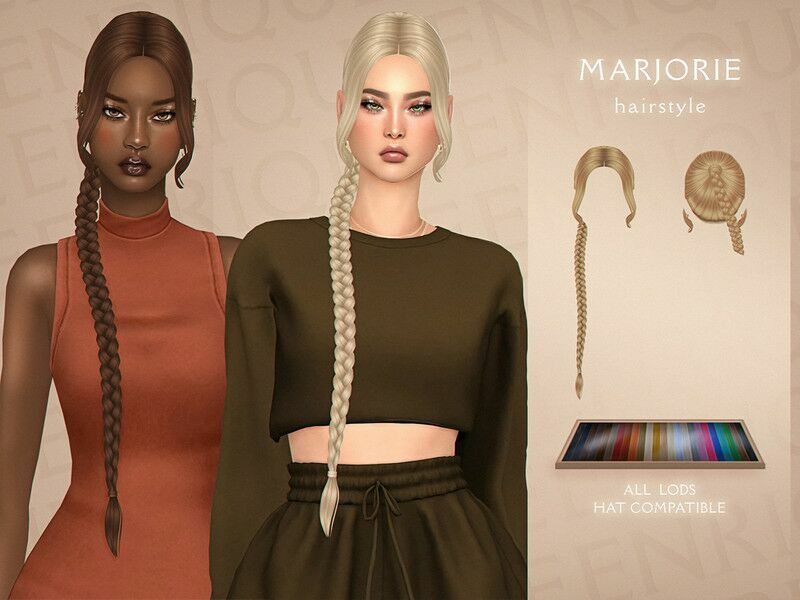 Marjorie Hairstyle / Female 1 Marjorie Hairstyle / Female Sims 4 CC