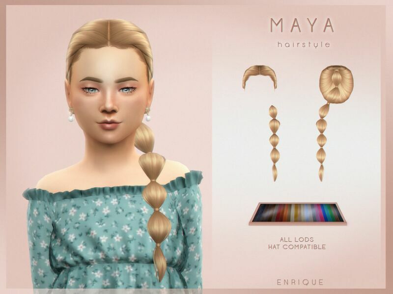 Maya Hairstyle (Child Version) By Enriques4 1 Maya Hairstyle (Child Version) By Enriques4 Sims 4 CC