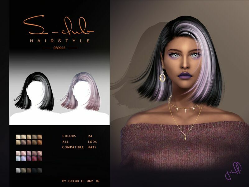 Medium Hairstyle (Jill) By S-Club By S-Club 1 Medium Hairstyle (Jill) By S-Club By S-Club Sims 4 CC
