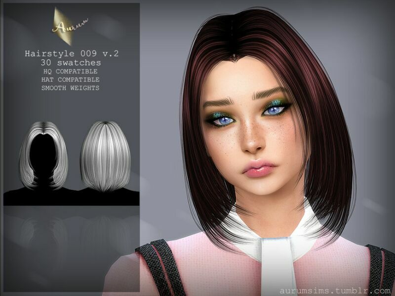 Medium-Long BOB Hairstyle – 009 V. 2 By Aurummusik 1 Medium-Long BOB Hairstyle – 009 V. 2 By Aurummusik Sims 4 CC
