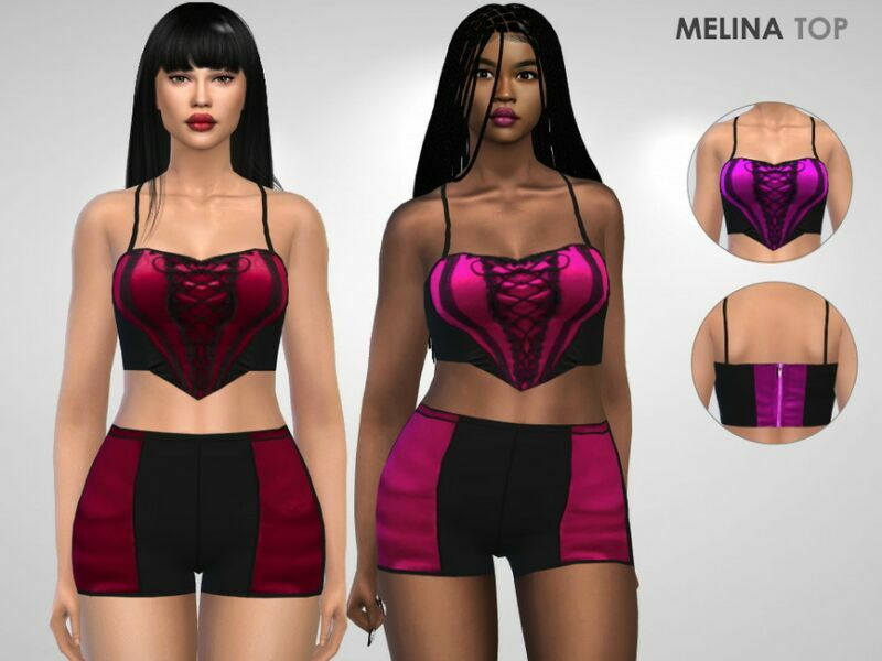 Melina TOP By Puresim 1 Melina TOP By Puresim Sims 4 CC