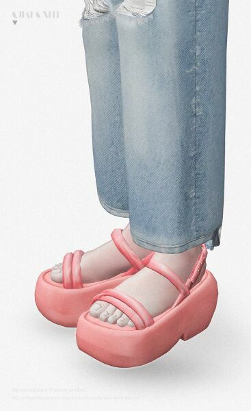 Melissa Airbubble Platform Sandals By Charonlee 3 sims 4 cc melissa airbubble platform sandals by charonlee 2