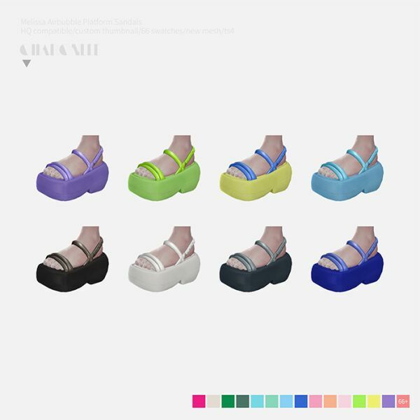 Melissa Airbubble Platform Sandals By Charonlee 2 sims 4 cc melissa airbubble platform sandals by charonlee 3