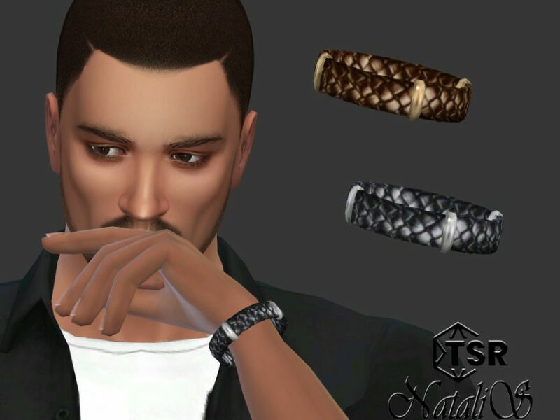 Mens Braided Leather Bracelet By Natalis 1 Mens Braided Leather Bracelet By Natalis Sims 4 CC