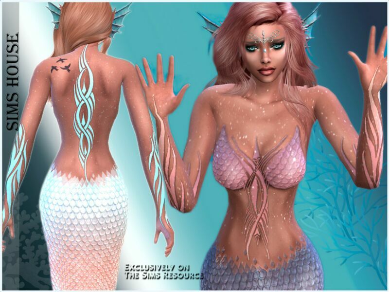 Mermaid Tail Striped 2 sims 4 cc mermaid tail striped 3