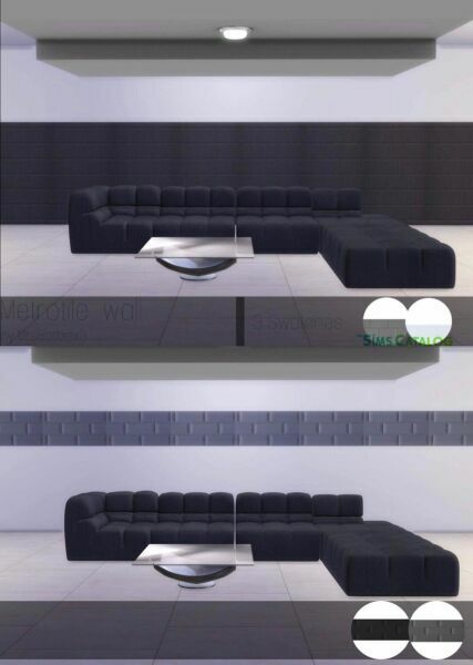 Metrotile Half Wall & (Banner)| 3 Swatches By Mrsbarbiex3 1 Metrotile Half Wall & (Banner)| 3 Swatches By Mrsbarbiex3 Sims 4 CC
