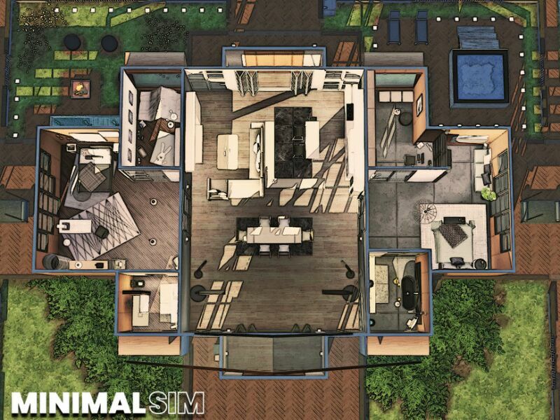 Minimalsim – Buffalo | CC Only TSR By Simzmora 7 sims 4 cc minimalsim buffalo cc only tsr by simzmora 2
