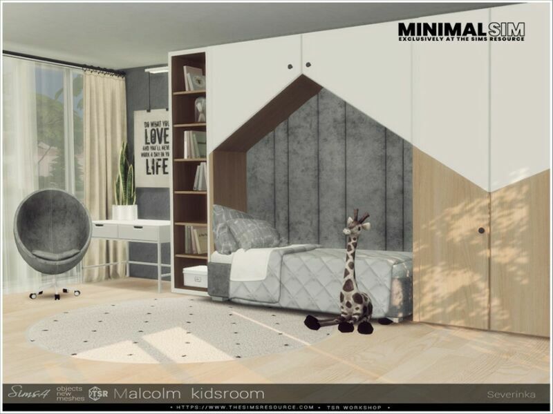 Minimalsim – Malcolm Kidsroom By Severinka_ 1 Minimalsim – Malcolm Kidsroom By Severinka_ Sims 4 CC