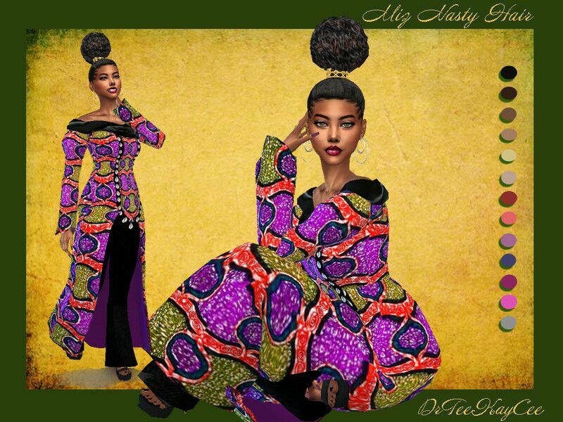 MIZ Nasty Hair By Drteekaycee 1 MIZ Nasty Hair By Drteekaycee Sims 4 CC