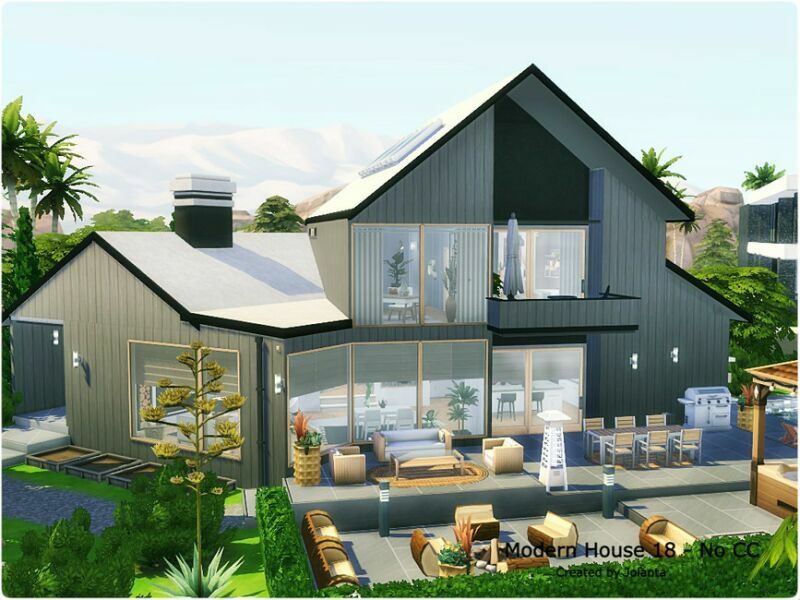 Modern House 18 – NO CC By Jolanta 1 Modern House 18 – NO CC By Jolanta Sims 4 CC