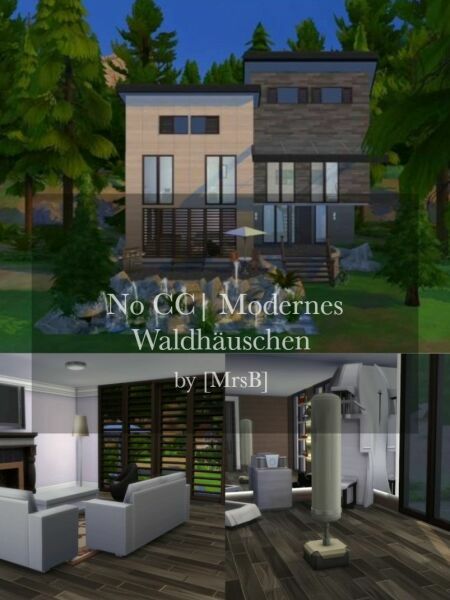 Modernes Wald Häuschen |CC Free By Mrsbarbiex3 1 Modernes Wald Häuschen |CC Free By Mrsbarbiex3 Sims 4 CC