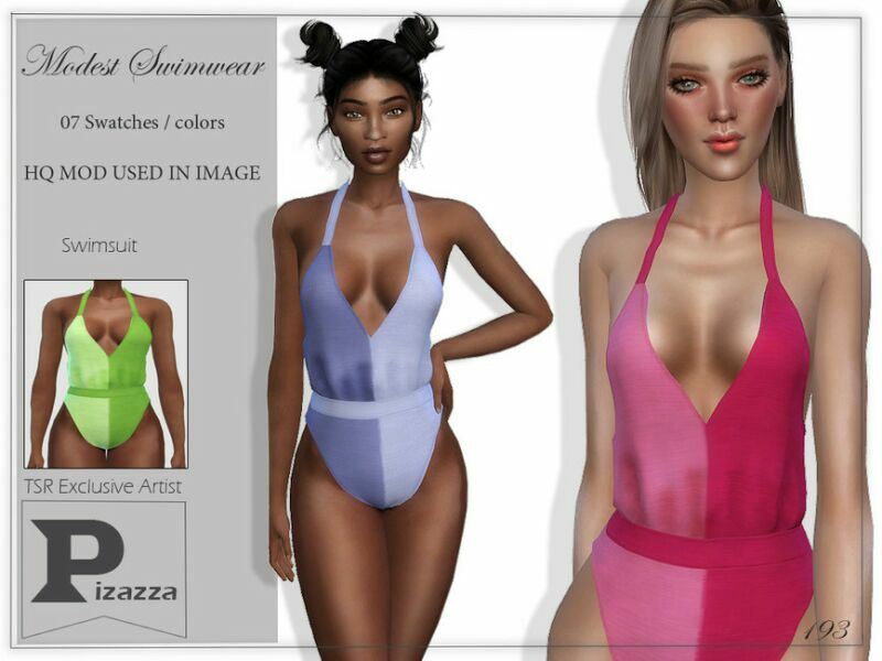 Modest Swimwear By Pizazz 1 Modest Swimwear By Pizazz Sims 4 CC