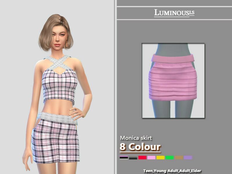 Monica Skirt By Luminousls 1 Monica Skirt By Luminousls Sims 4 CC