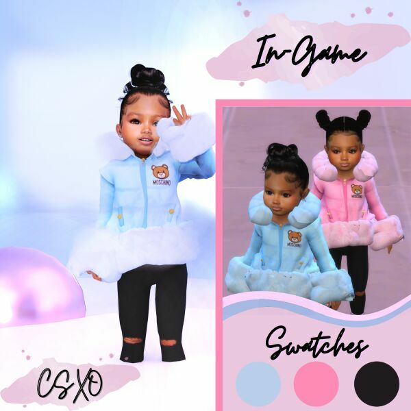 Moschino FUR Coat 2 sims 4 cc moschino fur coat 3