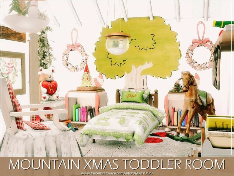 Mountain Xmas Toddler Room By Mychqqq 1 Mountain Xmas Toddler Room By Mychqqq Sims 4 CC