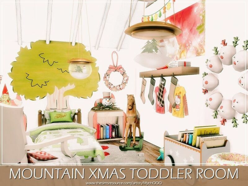 Mountain Xmas Toddler Room By Mychqqq 6 sims 4 cc mountain xmas toddler room by mychqqq 3