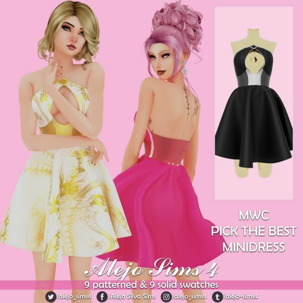 MWC “Pick The Best” Minidress 1 MWC “Pick The Best” Minidress Sims 4 CC