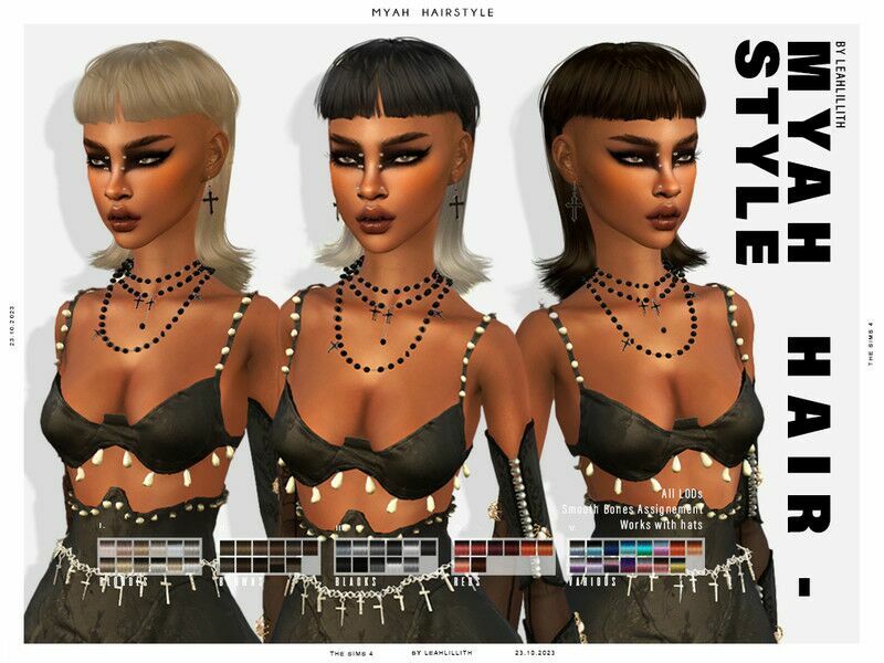 Myah Hairstyle 1 Myah Hairstyle Sims 4 CC