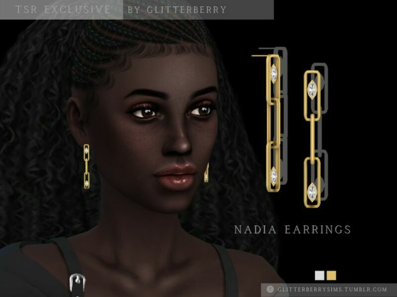 Nadia Earrings By Glitterberryfly 1 Nadia Earrings By Glitterberryfly Sims 4 CC