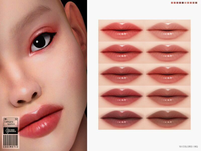 Natural Kawaii Lipstick | N52 | Teen To Elder By Cosimetic 1 Natural Kawaii Lipstick | N52 | Teen To Elder By Cosimetic Sims 4 CC