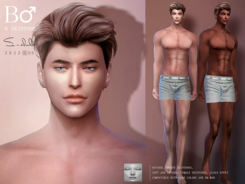 Nature Muscle MEN Overlay Skintones By S-Club 1 Nature Muscle MEN Overlay Skintones By S-Club Sims 4 CC