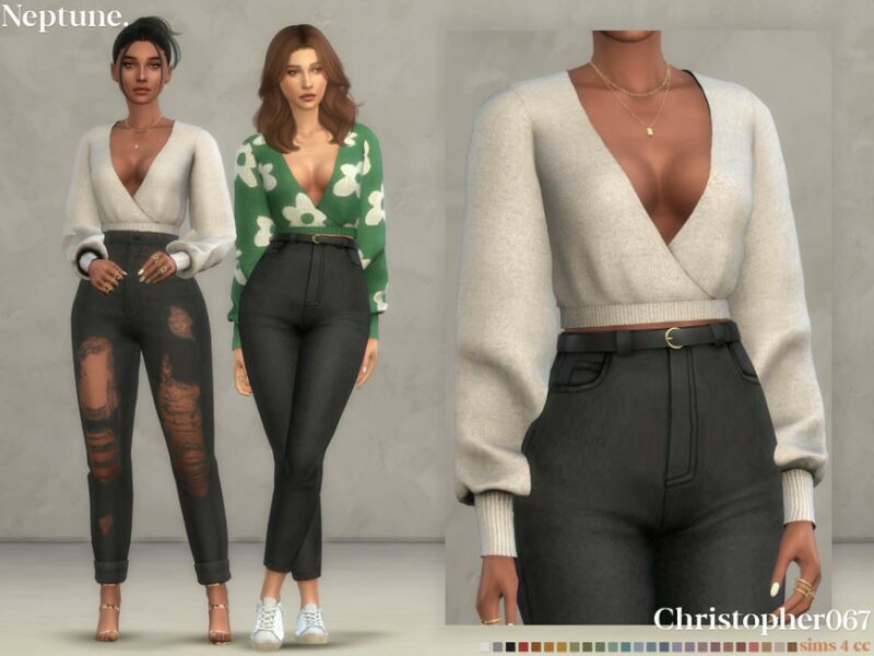 Neptune TOP By Christopher067 1 Neptune TOP By Christopher067 Sims 4 CC