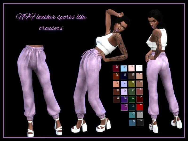 NFF Leather Sports Like Trousers By Nadiafabulousflow 1 NFF Leather Sports Like Trousers By Nadiafabulousflow Sims 4 CC