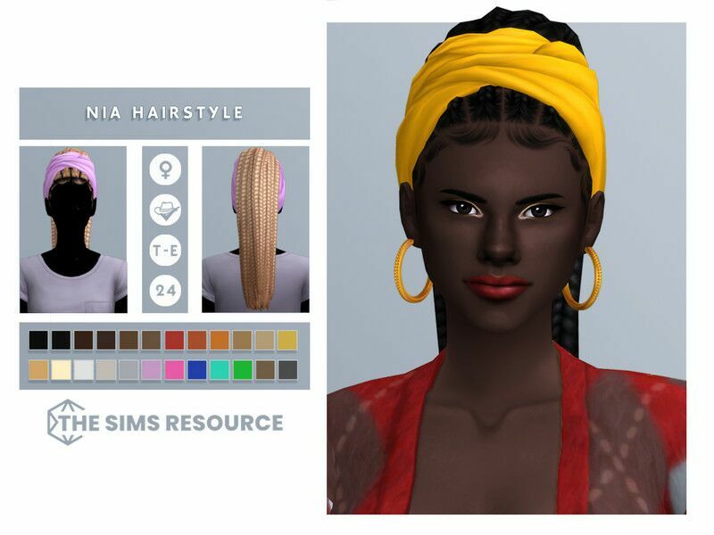 NIA Hairstyle 1 NIA Hairstyle Sims 4 CC