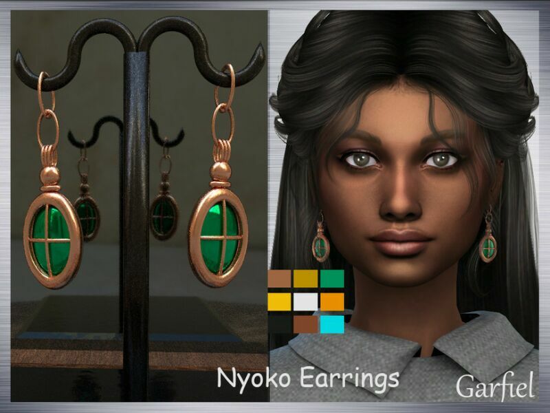 Nyoko Earrings By Garfiel 1 Nyoko Earrings By Garfiel Sims 4 CC