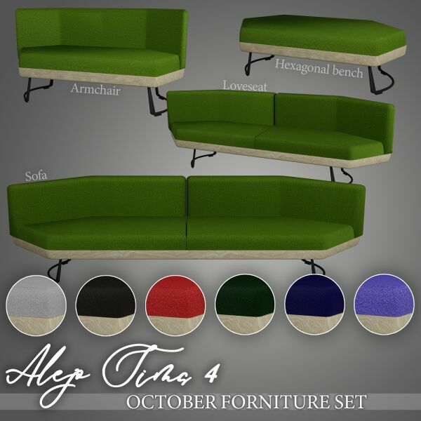October Furniture SET 1 October Furniture SET Sims 4 CC