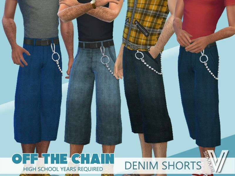 OFF The Chain Denim Shorts By Simmiev 1 OFF The Chain Denim Shorts By Simmiev Sims 4 CC