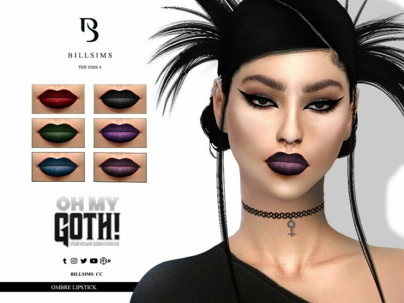 OH MY Goth – Ombre Lipstick 1 OH MY Goth – Ombre Lipstick Sims 4 CC
