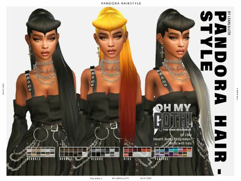 OH MY Goth Pandora Hairstyle 1 OH MY Goth Pandora Hairstyle Sims 4 CC
