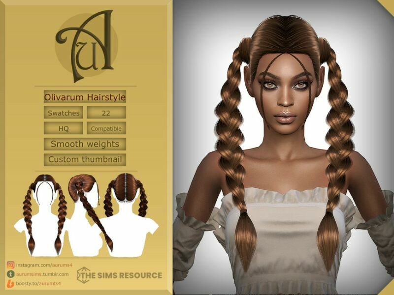 Olivarum – Hairstyle By Aurummusik 1 Olivarum – Hairstyle By Aurummusik Sims 4 CC