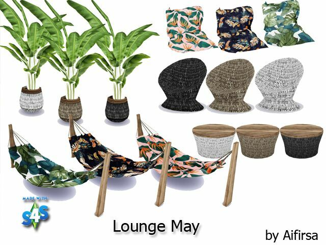 Outdoor Longe MAY By Aifirsa 2 sims 4 cc outdoor longe may by aifirsa 3