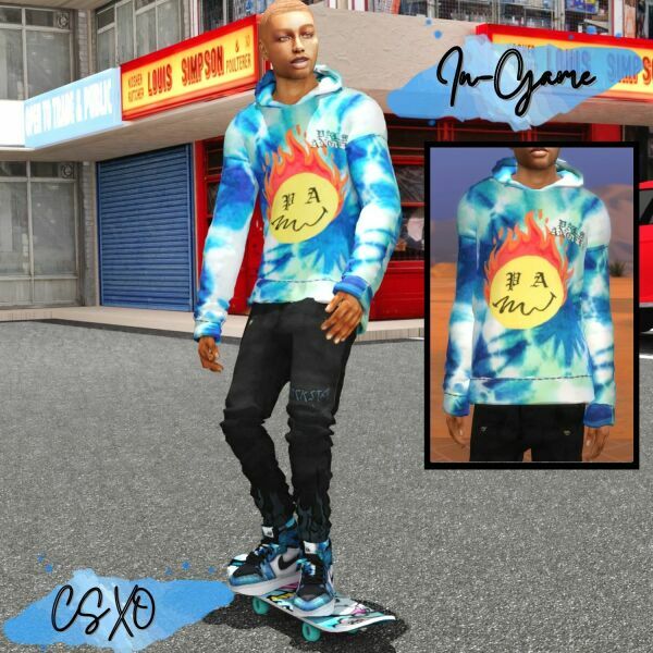 Palm Angels Burning Heads Hoodie 2 sims 4 cc palm angels burning heads hoodie 2