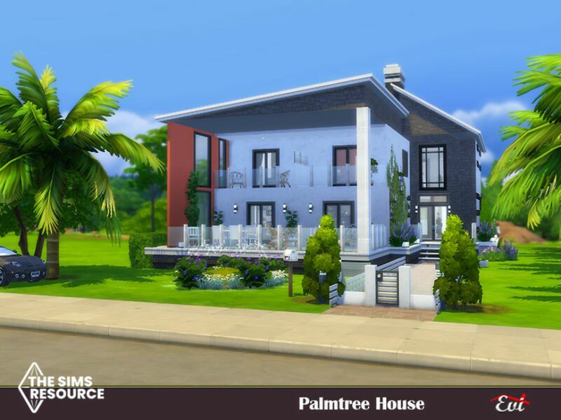 Palmtree House_No CC By EVI 1 Palmtree House_No CC By EVI Sims 4 CC
