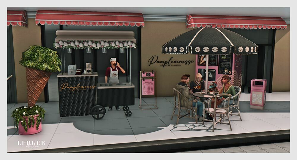 Pamplemousse ICE Cream Parlor SET 5 sims 4 cc pamplemousse ice cream parlor set 2