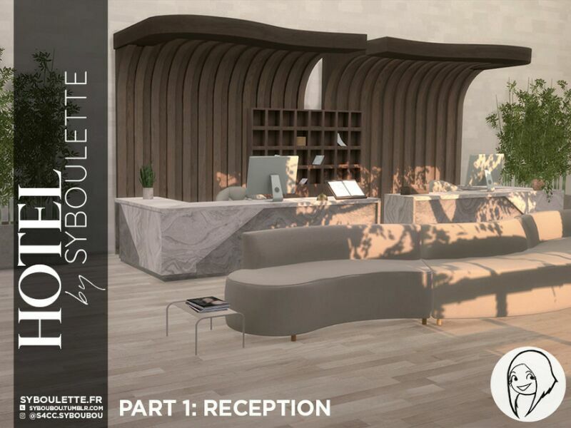 Patreon Early Release – Hotel SET – Part 1: Reception By Syboubou 1 Patreon Early Release – Hotel SET – Part 1: Reception By Syboubou Sims 4 CC