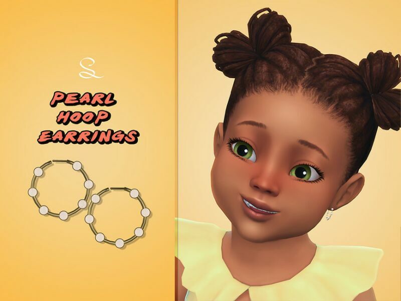 Pearl Hoop Earrings For Toddlers By Simlasya 1 Pearl Hoop Earrings For Toddlers By Simlasya Sims 4 CC