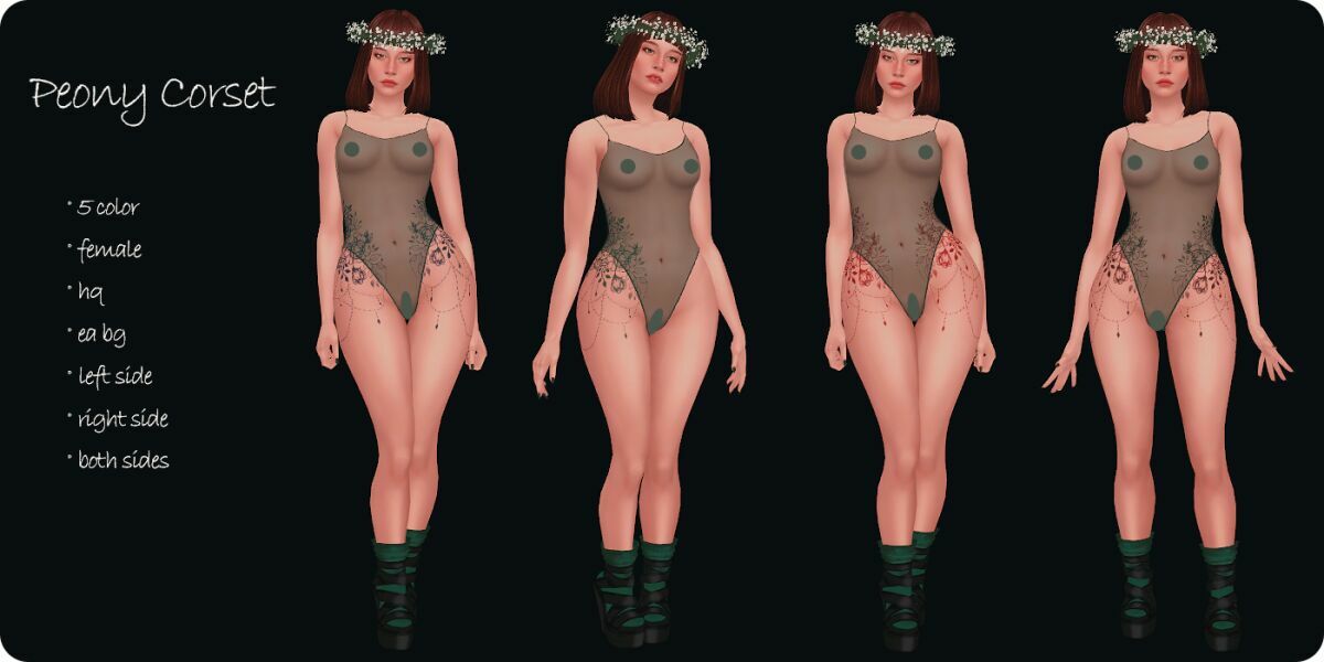 Peony Corset Tattoo By Moonmoonsim 2 sims 4 cc peony corset tattoo by moonmoonsim 2