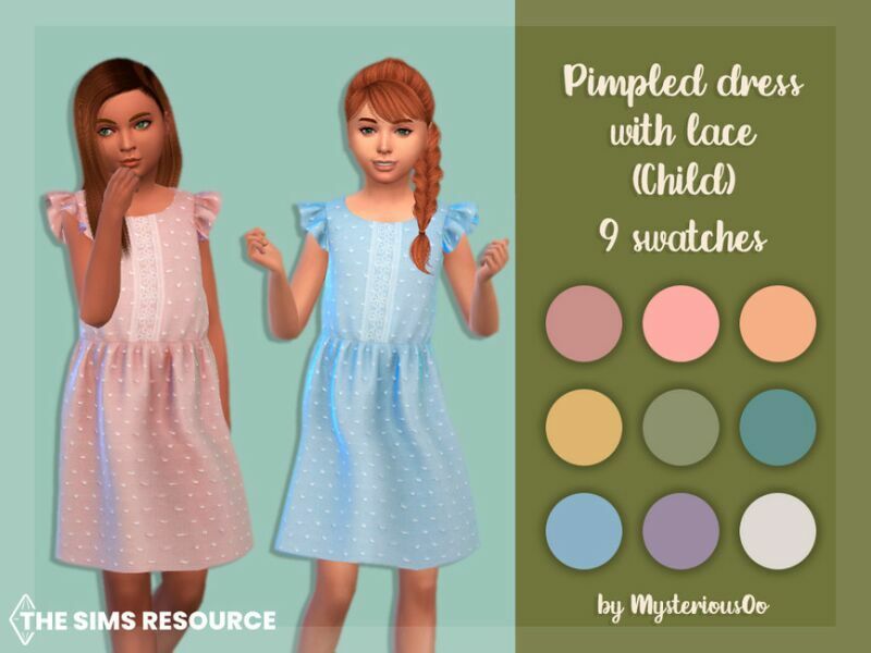Pimpled Dress With Lace Child By Mysteriousoo 1 Pimpled Dress With Lace Child By Mysteriousoo Sims 4 CC